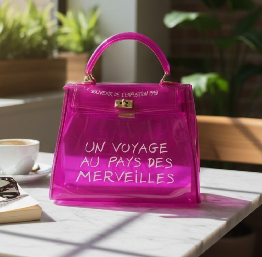 Nicole Veronique Souvenir de l'Exposition 1998 Pink See-Through Jelly Purse